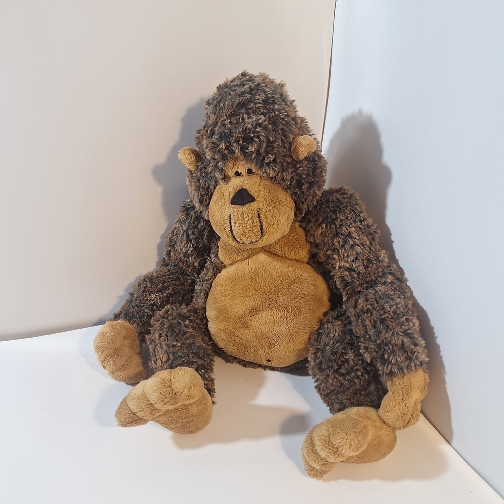 Gund Big Garstang Gorilla Plush Brown Tan Smiling Sits 16" Stuffed Animal Toy